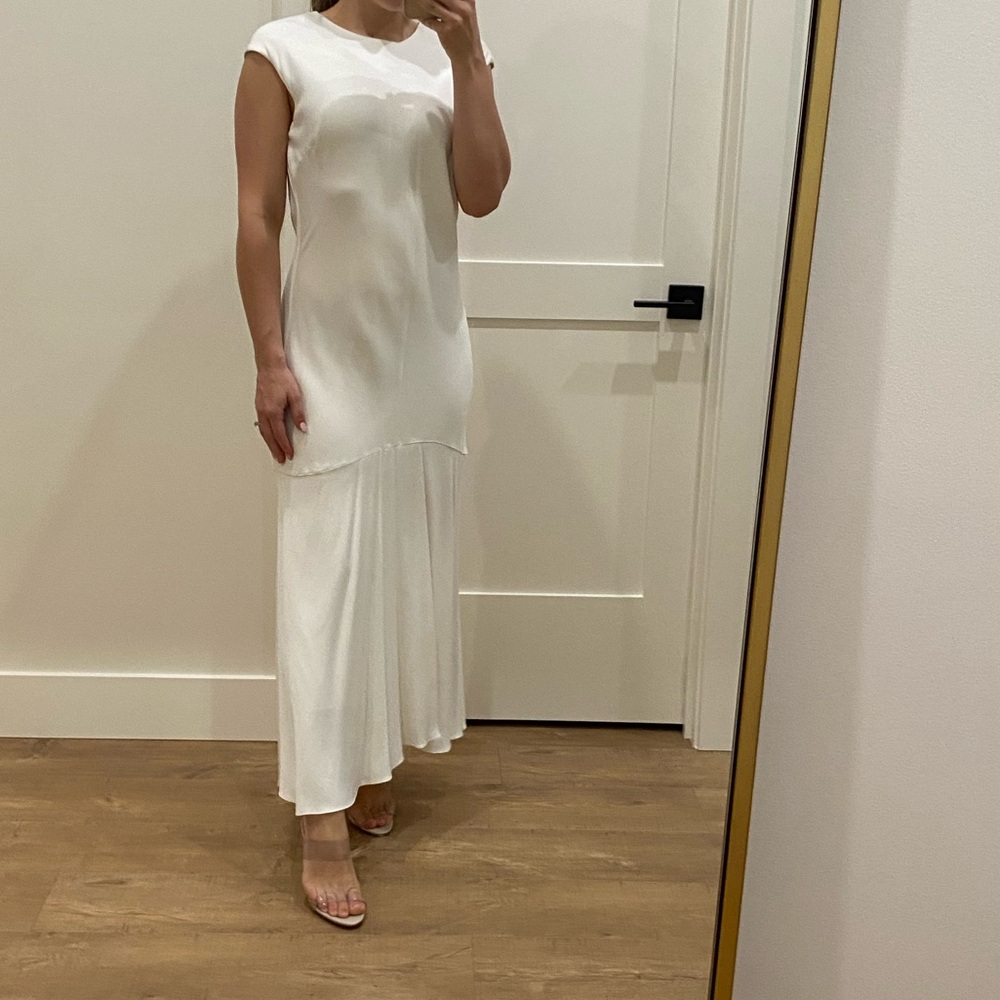 White midi dress
